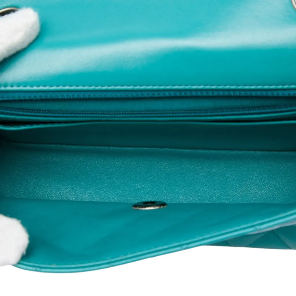 Chanel Mini Rectangular Classic Tricolor Lambskin Single Flap Blue Leather Very good - Model View