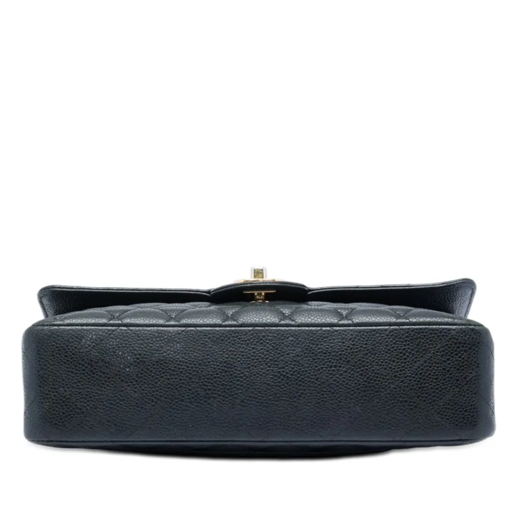 Chanel Medium Classic Caviar Double Flap Black Leather Very good - Inside View