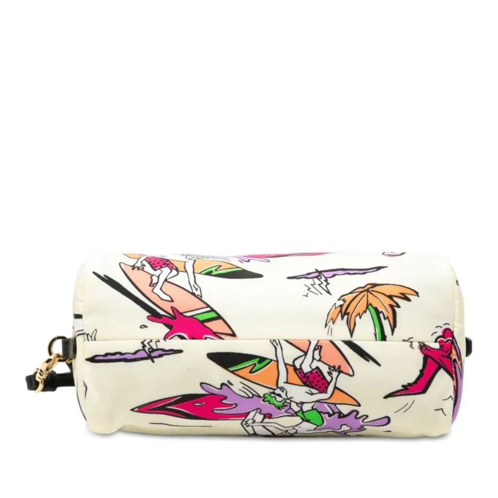 Prada Tessuto Stampato Surf Cosmetic Pouch White Polyamide Very good - Inside View