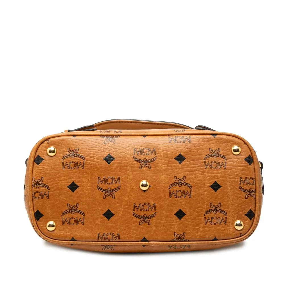 MCM Small Visetos Coated Canvas Satchel Brown Very good - Inside View