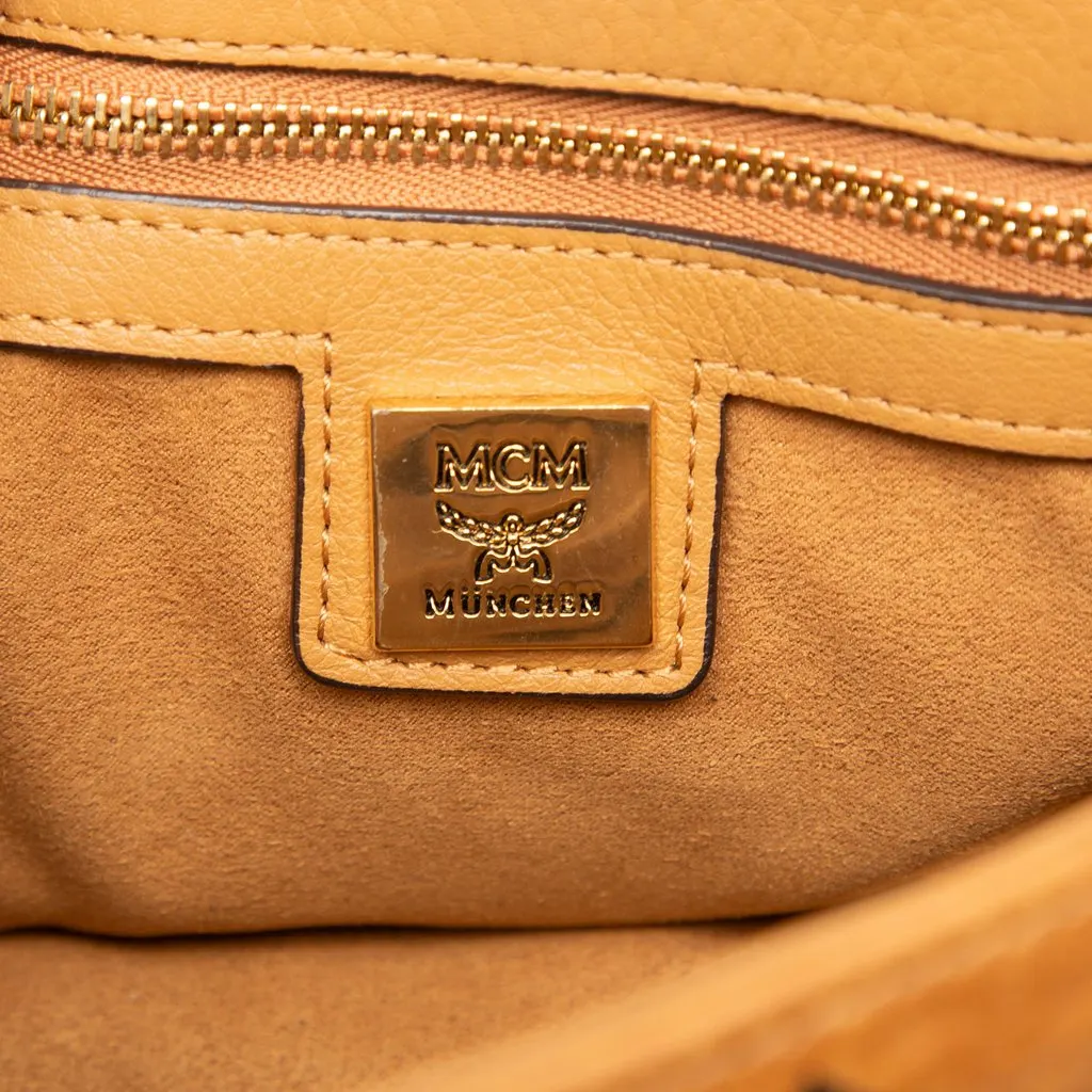 MCM Small Visetos Coated Canvas Satchel Brown Very good - Box View