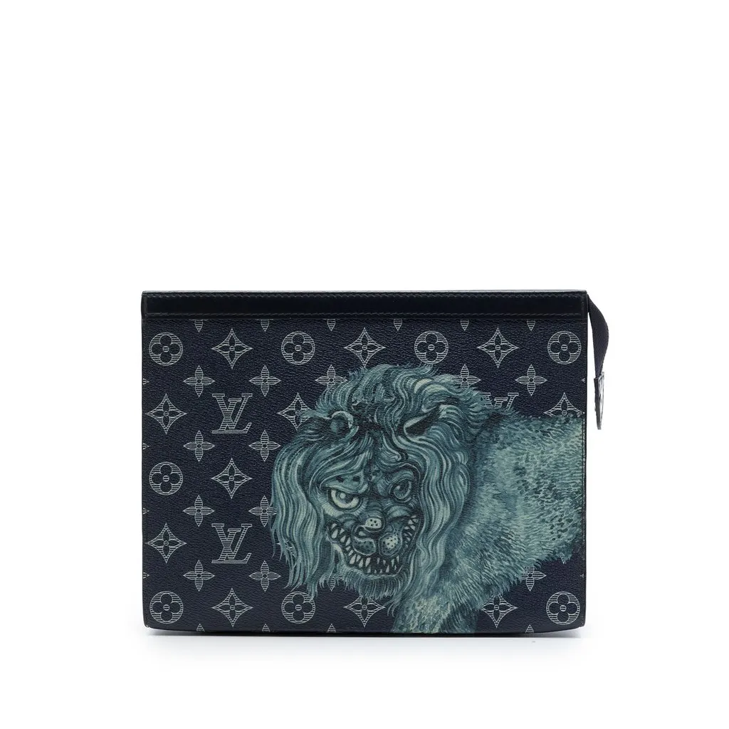 Louis Vuitton Chapman Brothers Monogram Savane Pochette Voyage MM Blue Very good - Front View