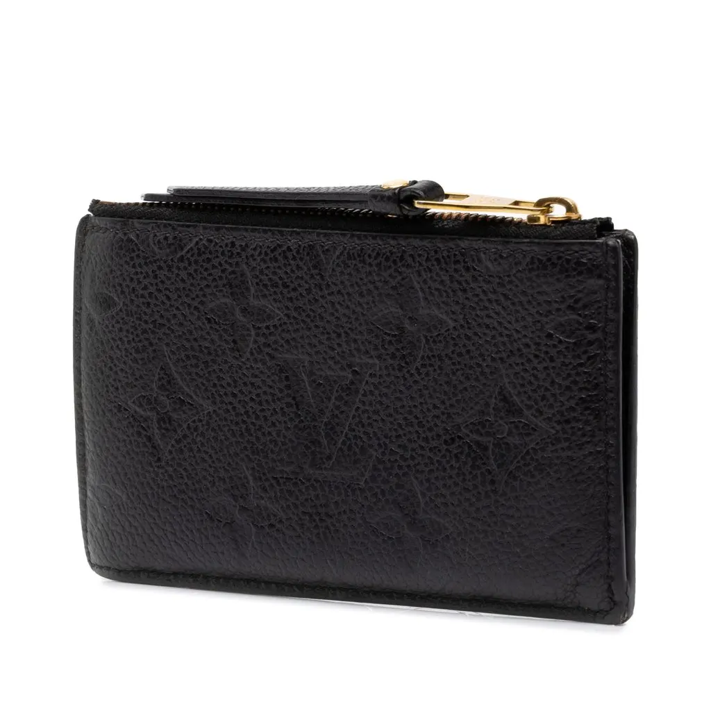 Louis Vuitton Monogram Empreinte Zipped Card Holder Black Leather Good - Back View