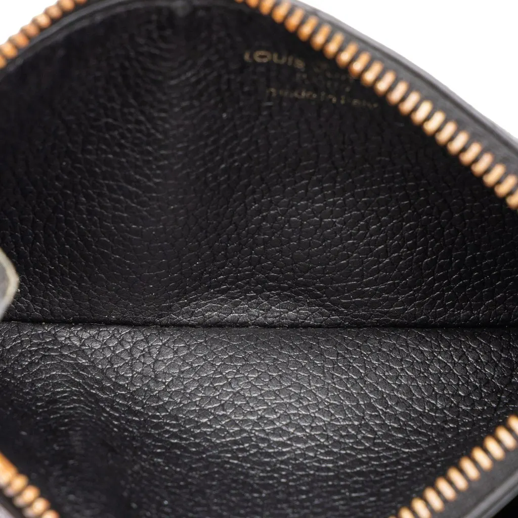Louis Vuitton Monogram Empreinte Zipped Card Holder Black Leather Good - Model View
