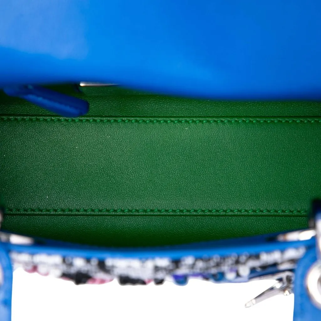 Dior Dior Lady Art No 2 Edition Namsa Leuba Mini Calfskin Beaded and Embroidered Lady Dior Blue Leather Very good - Model View