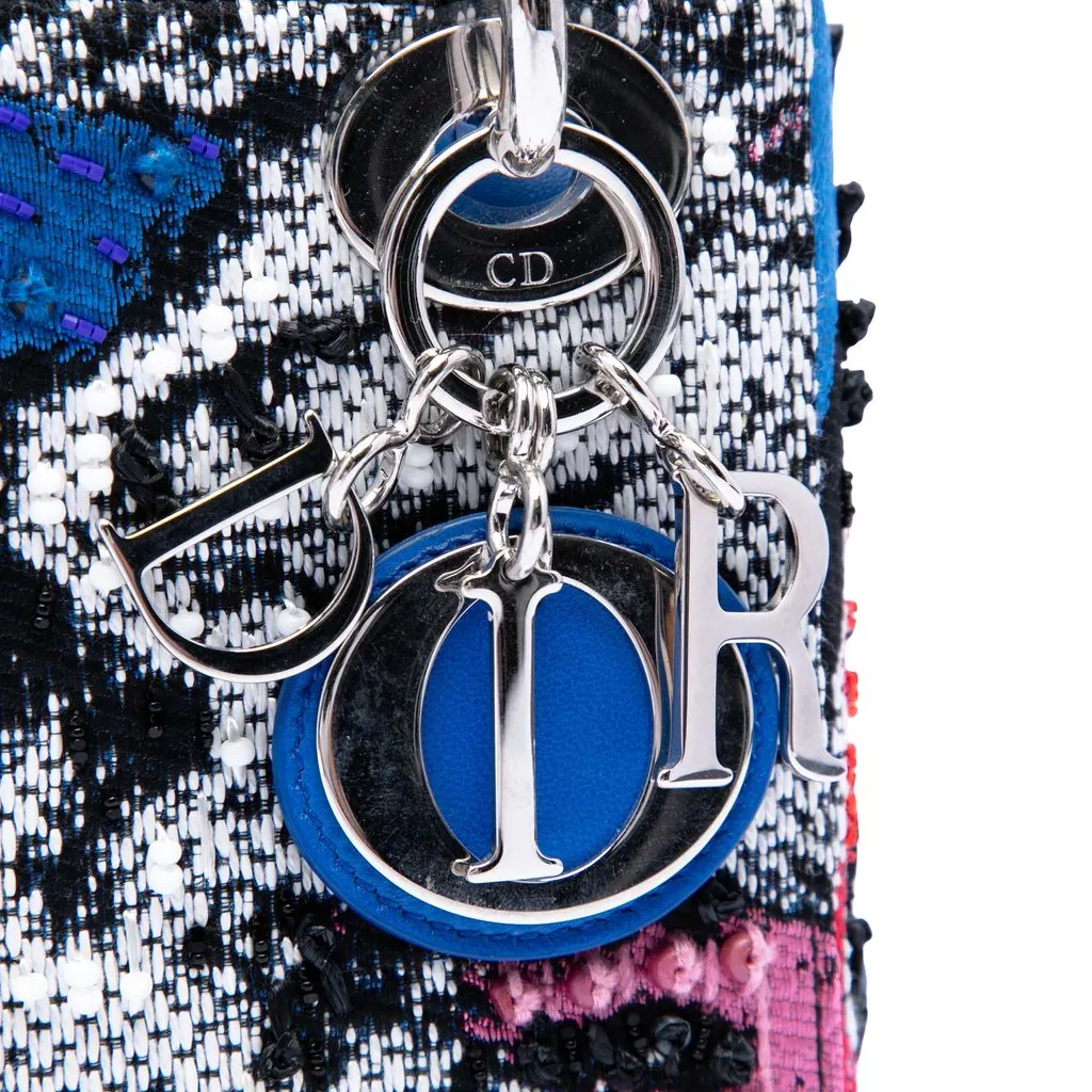 Dior Dior Lady Art No 2 Edition Namsa Leuba Mini Calfskin Beaded and Embroidered Lady Dior Blue Leather Very good - Box View