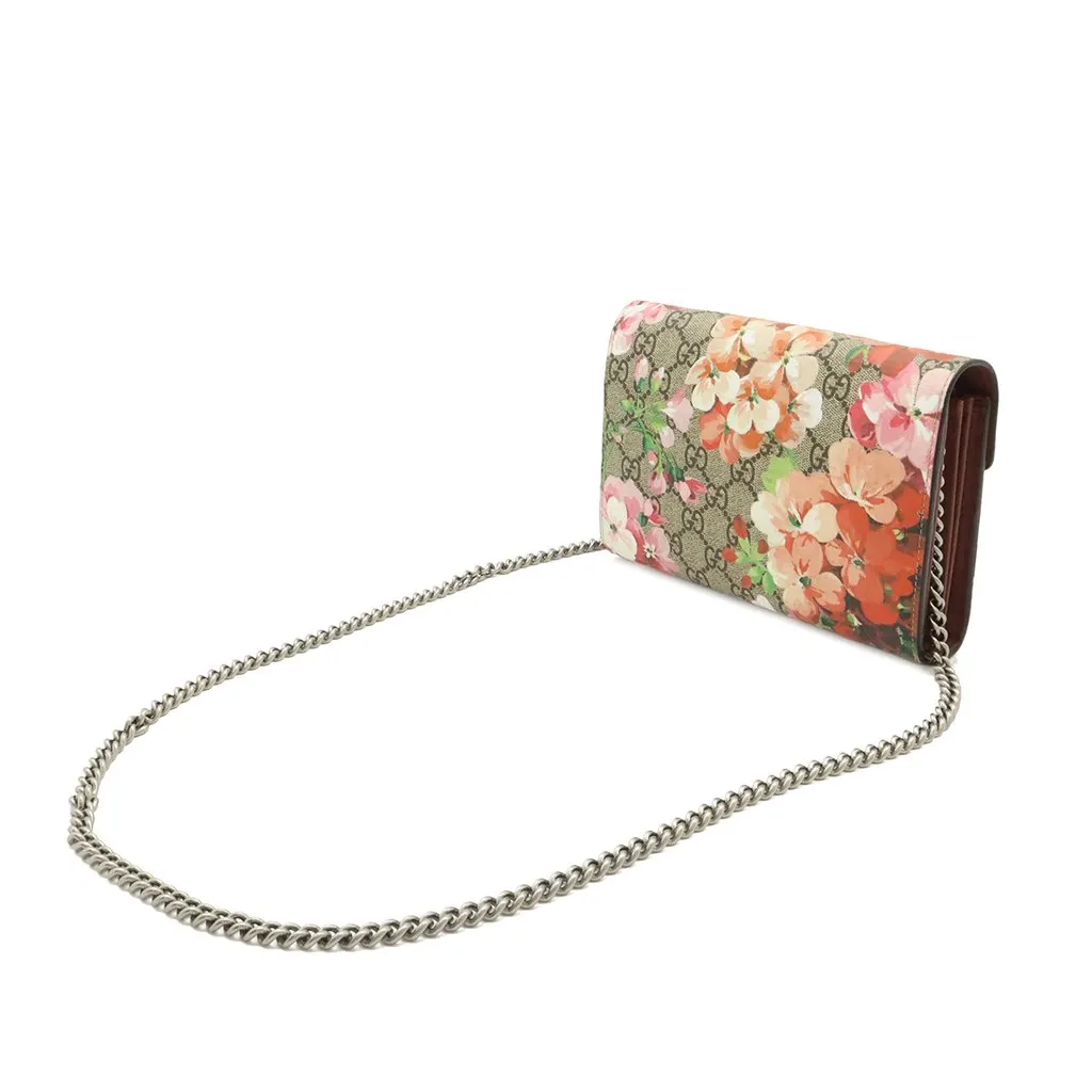 Gucci GG Supreme Blooms Dionysus Wallet on Chain Beige Very good - Back View