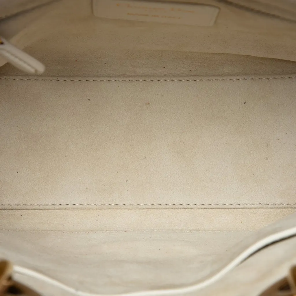 Dior Small Lambskin Cannage Studded Supple Lady Dior White Leather Very good - Model View