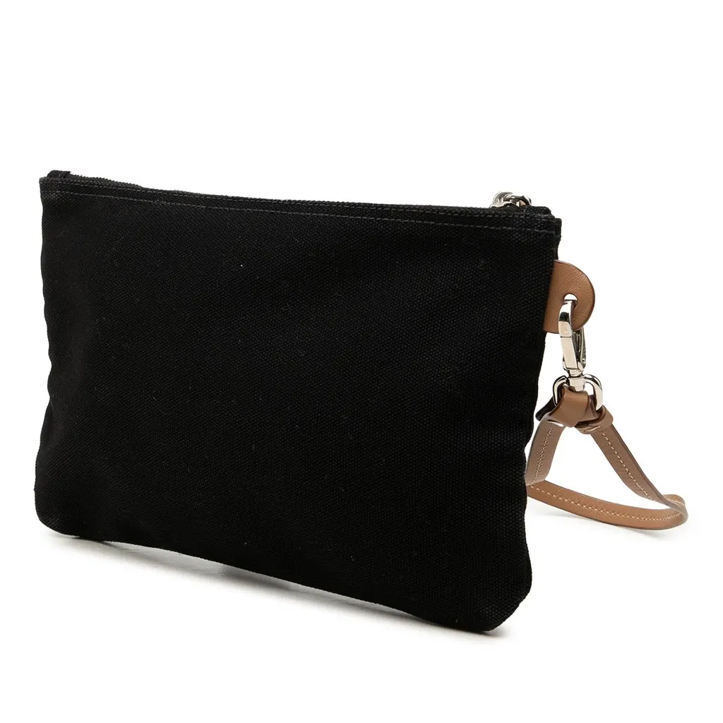 Prada Canvas Canapa Logo Pouch Black Canvas Very good - Back View