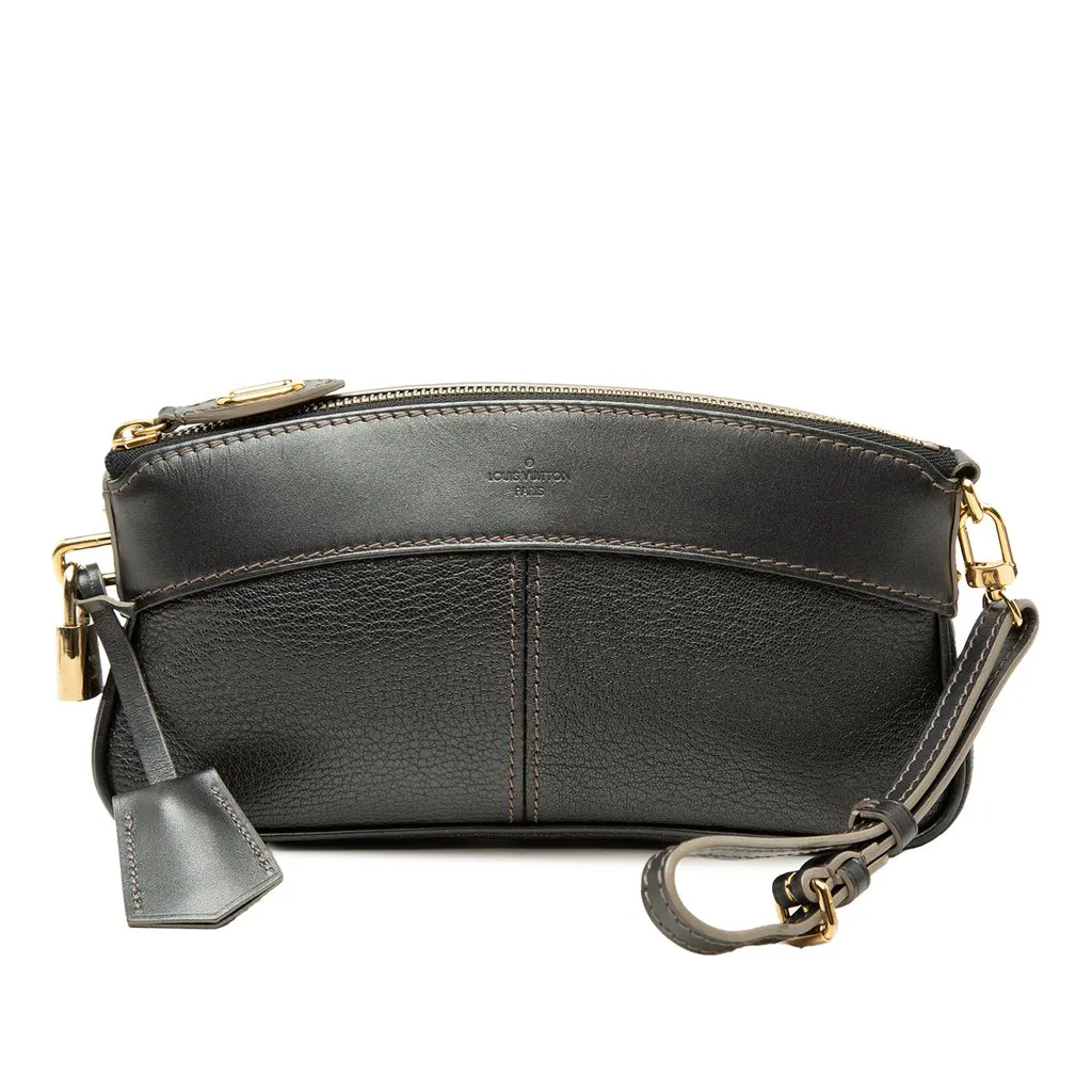Louis Vuitton Suhali Lockit Clutch Black Leather Very good - Front View