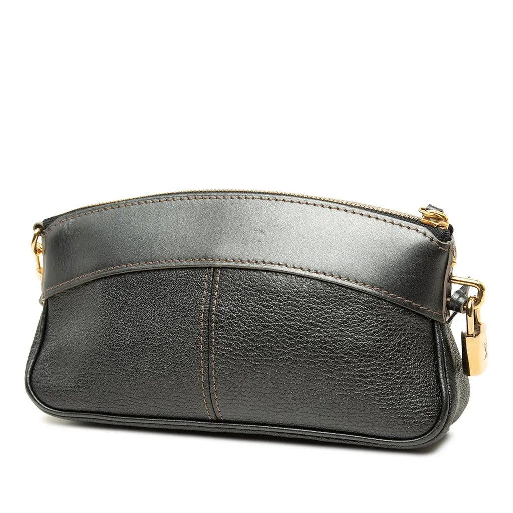 Louis Vuitton Suhali Lockit Clutch Black Leather Very good - Back View