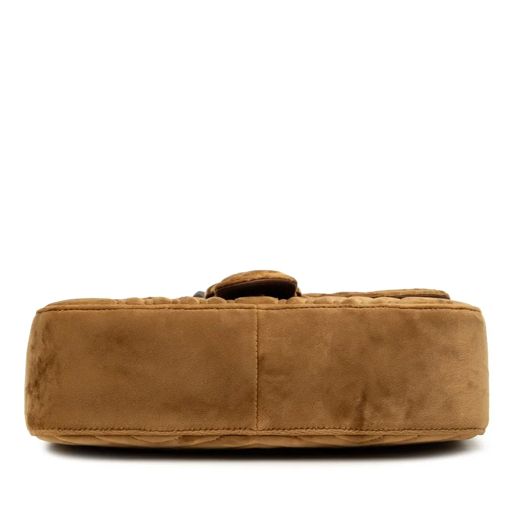Gucci Medium GG Marmont Matelasse Velvet Shoulder Bag Brown Very good - Inside View