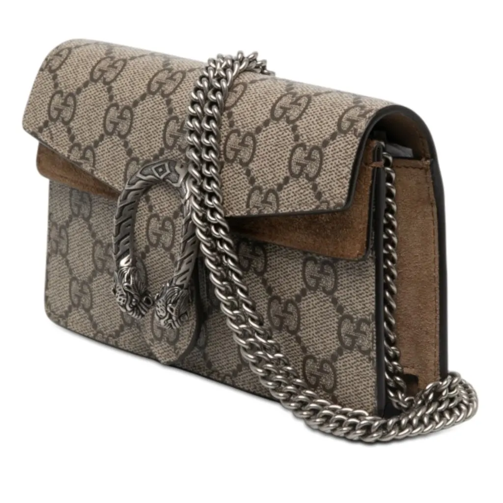 Gucci Mini GG Supreme Dionysus Crossbody Beige Canvas Very good - Back View
