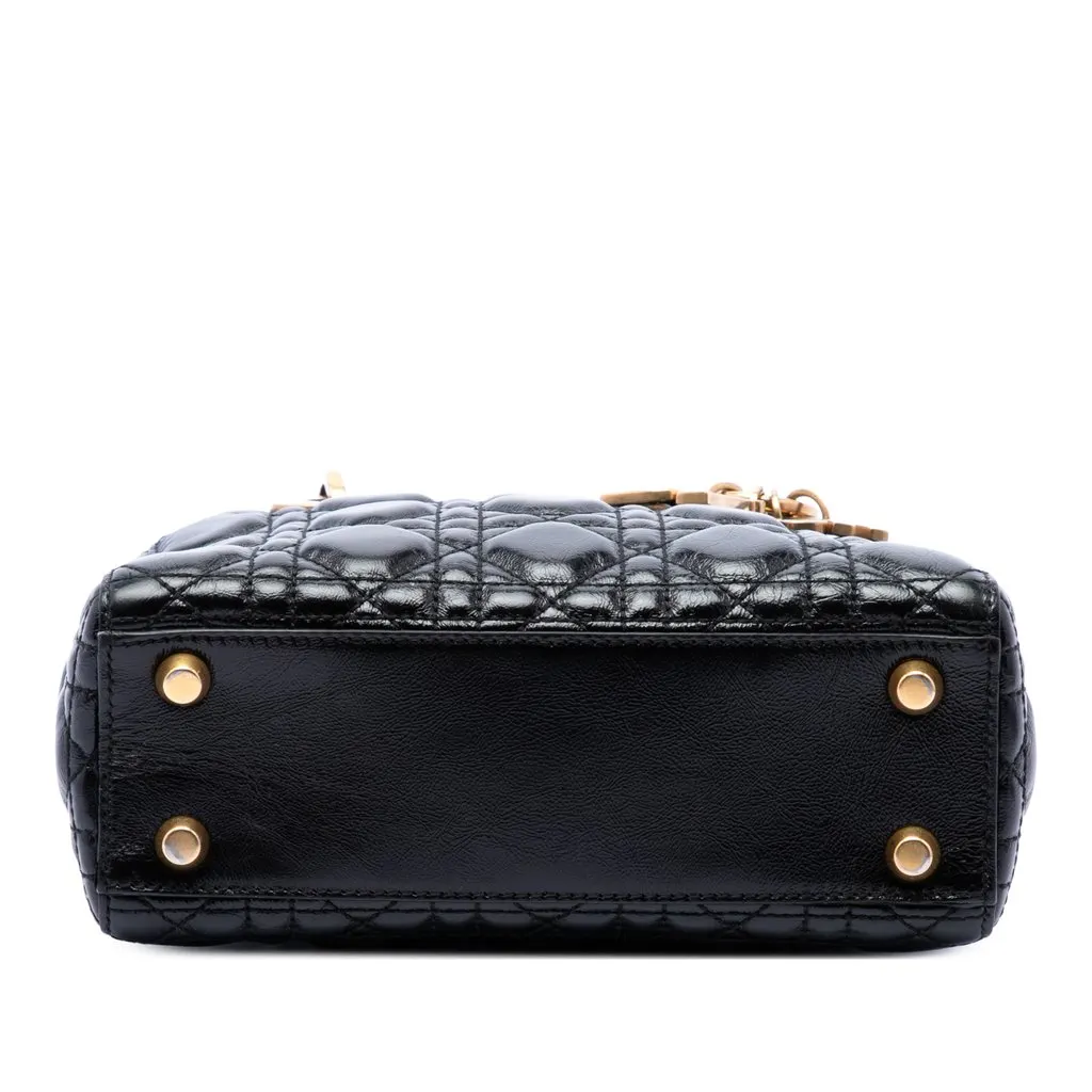 Dior Small Crinkled Patent Cannage My ABCDior Lady Dior Black Leather Very good - Inside View