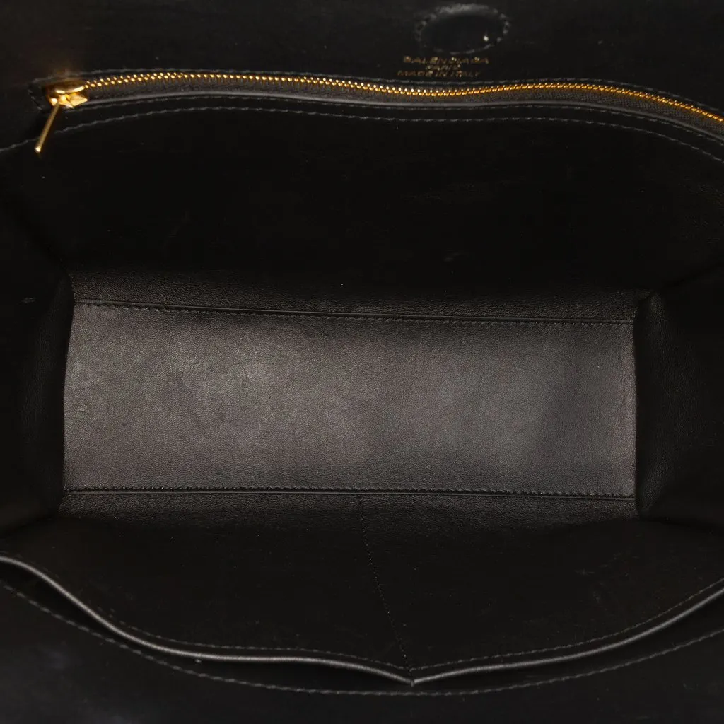 Balenciaga Mini Smooth Calfskin Hampton Carry All Satchel Black Leather Very good - Model View