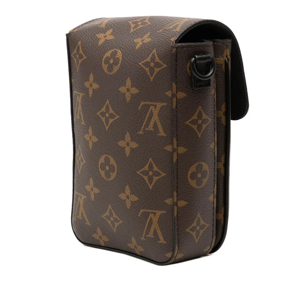 Louis Vuitton Monogram Macassar S Lock Vertical Wearable Crossbody Brown Canvas Very good - Back View