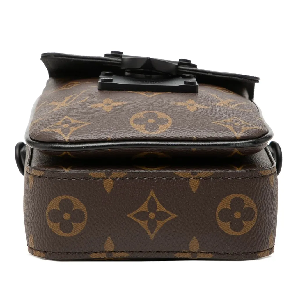 Louis Vuitton Monogram Macassar S Lock Vertical Wearable Crossbody Brown Canvas Very good - Inside View