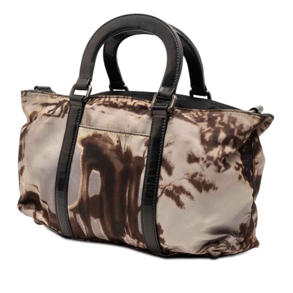 Prada Tessuto Stampato Satchel Brown Very good - Back View