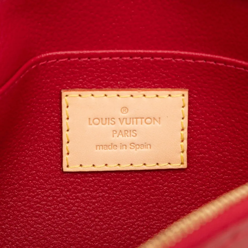 Louis Vuitton Monogram Vernis Cosmetic Pouch Red Leather Very good - Box View