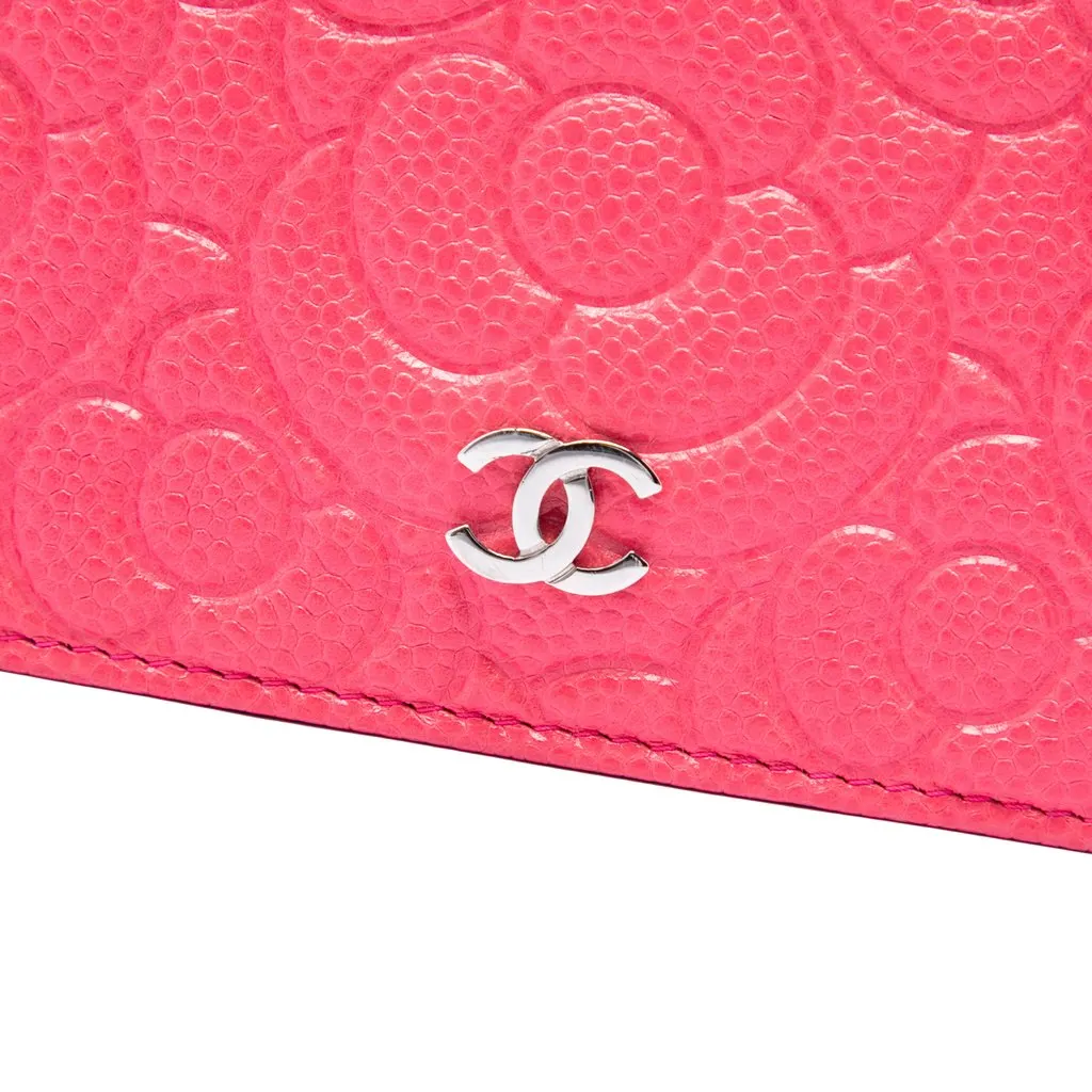 Chanel CC Embossed Caviar Camellia Chain Belt Bag Pink Leather Very good - Box View