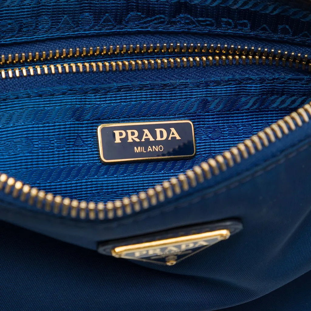 Prada Tessuto Wristlet Clutch Blue Polyamide Very good - Box View