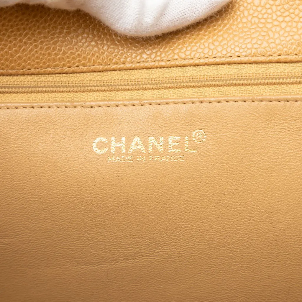 Chanel CC Caviar Timeless Soft Tote Beige Leather Very good - Box View