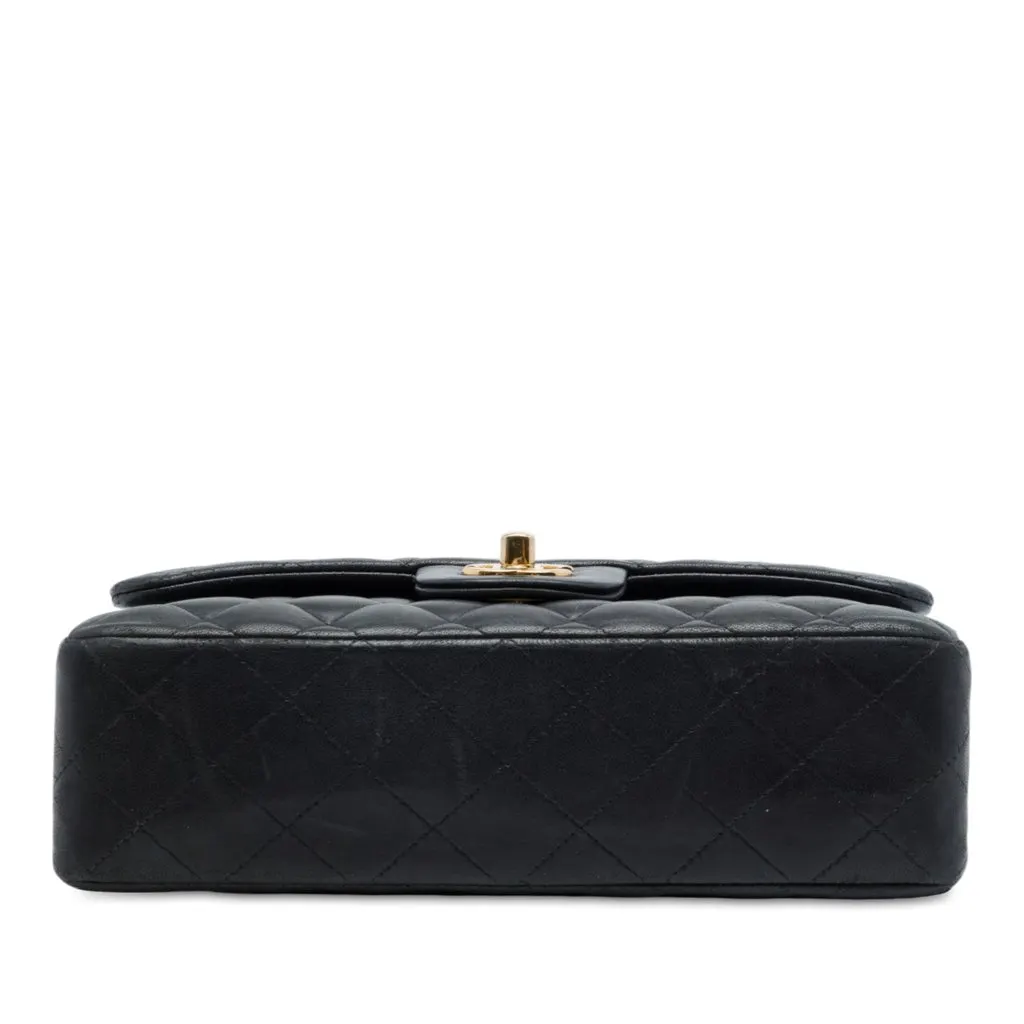 Chanel Small Classic Lambskin Double Flap Black Leather Very good - Inside View