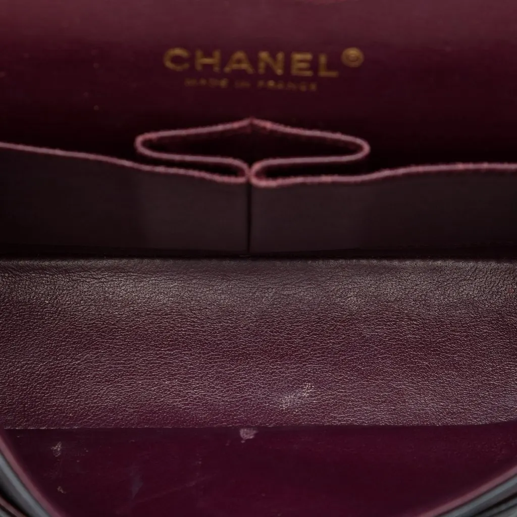 Chanel Small Classic Lambskin Double Flap Black Leather Very good - Model View