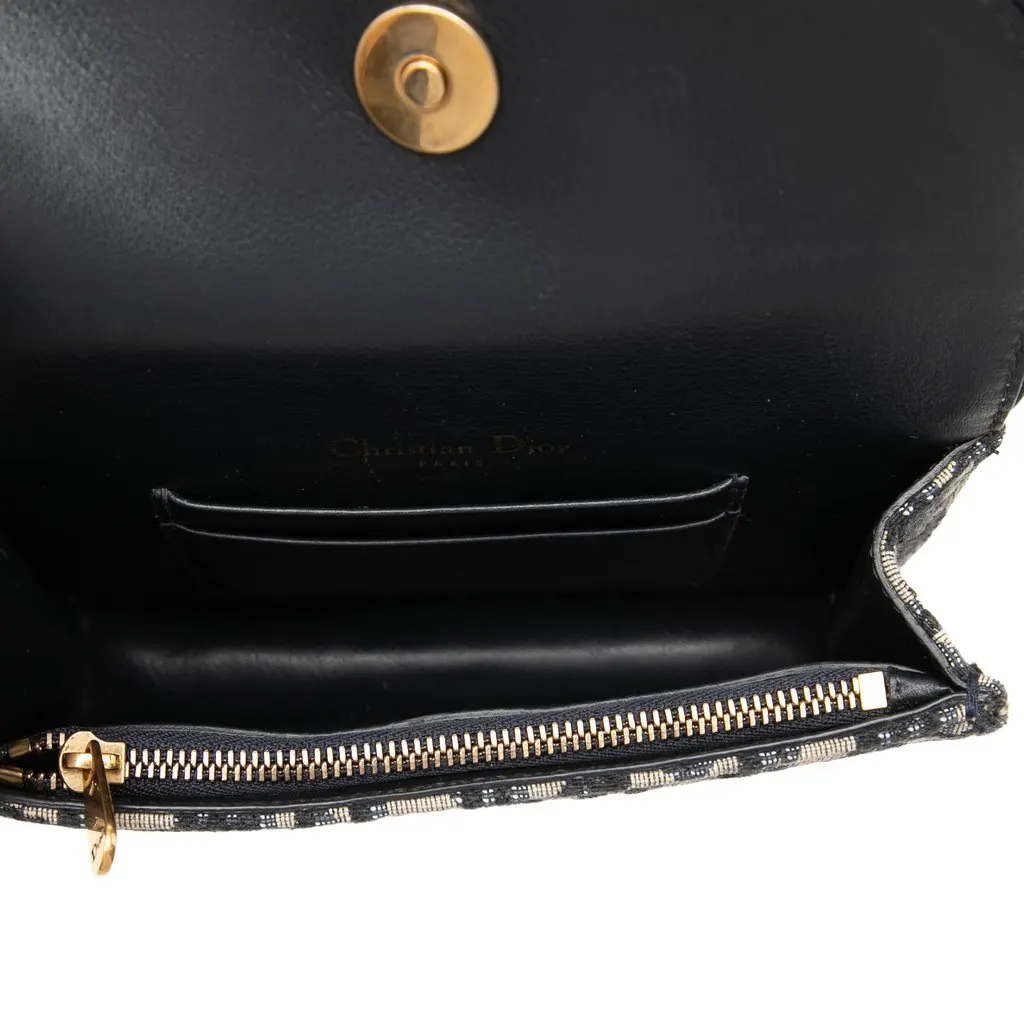 Dior Oblique Canvas Saddle Belt Bag Blue Canvas Very good - Model View