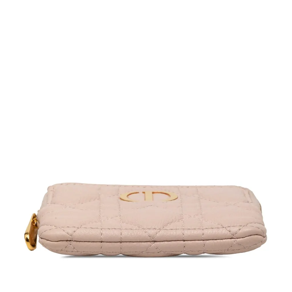 Dior Calfskin Cannage Supple Caro Lavender Coin Pouch Pink Leather Good - Inside View