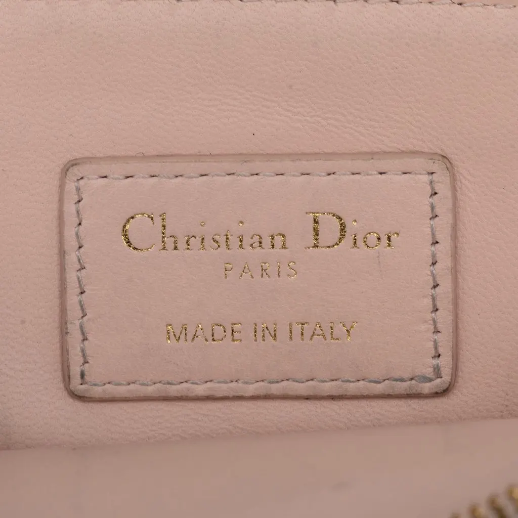 Dior Calfskin Cannage Supple Caro Lavender Coin Pouch Pink Leather Good - Box View