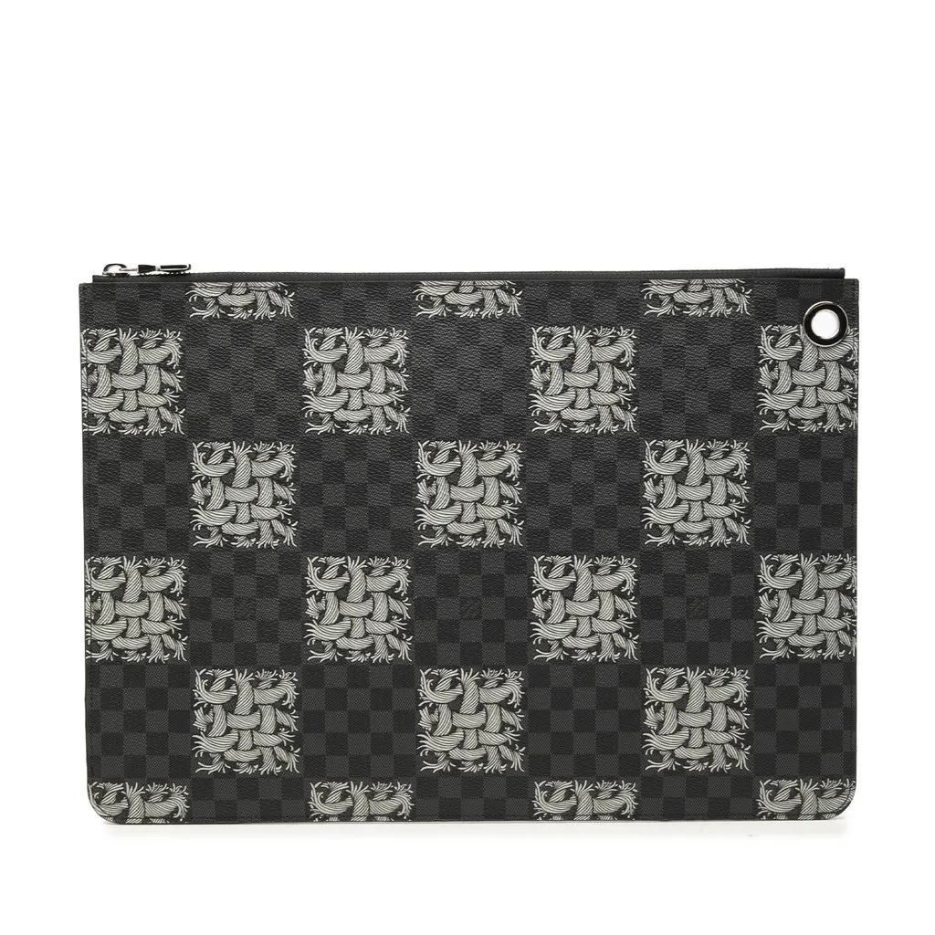 Louis Vuitton Christopher Nemeth Damier Graphite Rope Pochette Voyage GM Black Canvas Very good - Front View