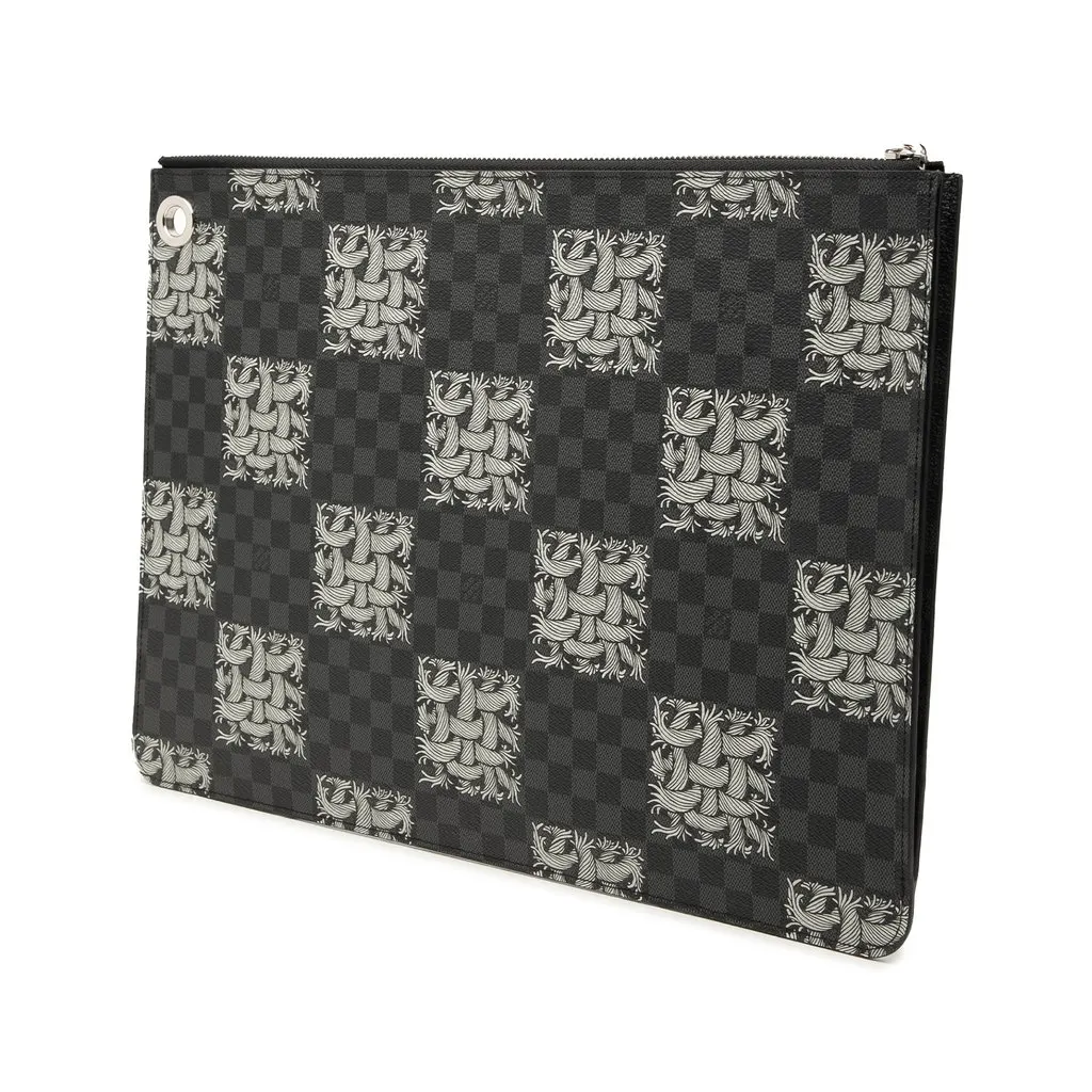 Louis Vuitton Christopher Nemeth Damier Graphite Rope Pochette Voyage GM Black Canvas Very good - Back View