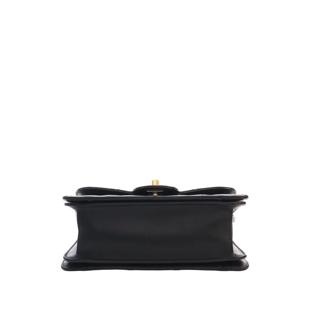 Chanel Mini Quilted Lambskin Top Handle Flap Black Leather Very good - Inside View