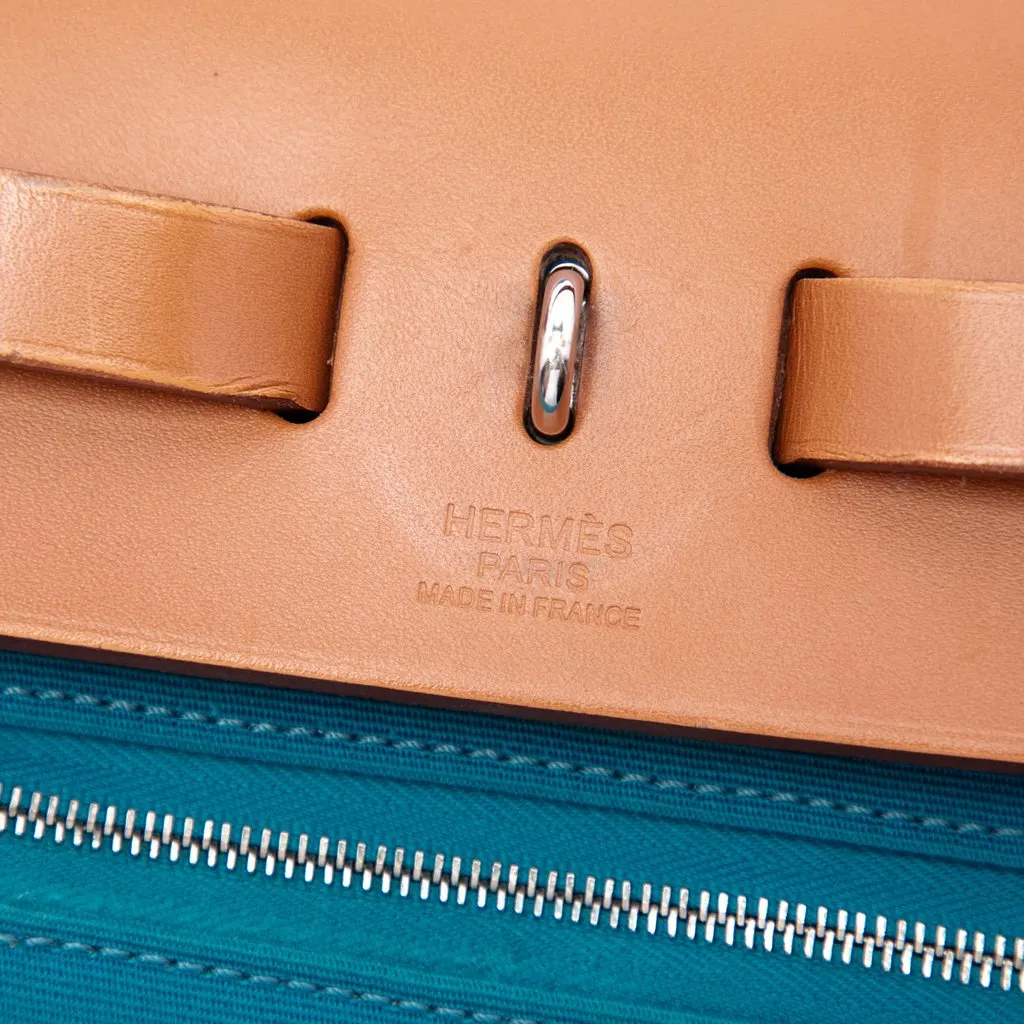 Hermès Toile Herbag Zip 31 Blue Canvas Good - Box View