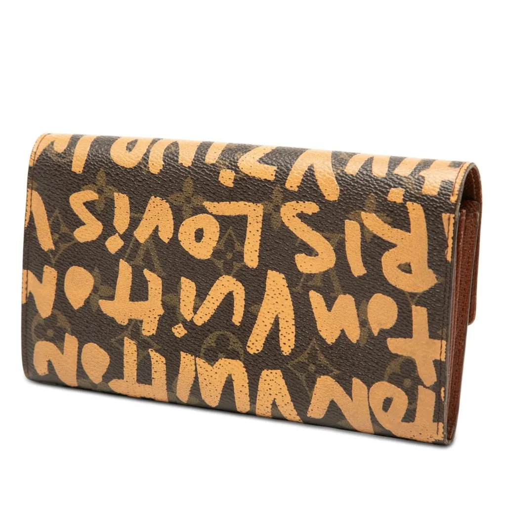 Louis Vuitton Stephen Sprouse Monogram Graffiti Porte Monnaie Credit Brown Very good - Back View