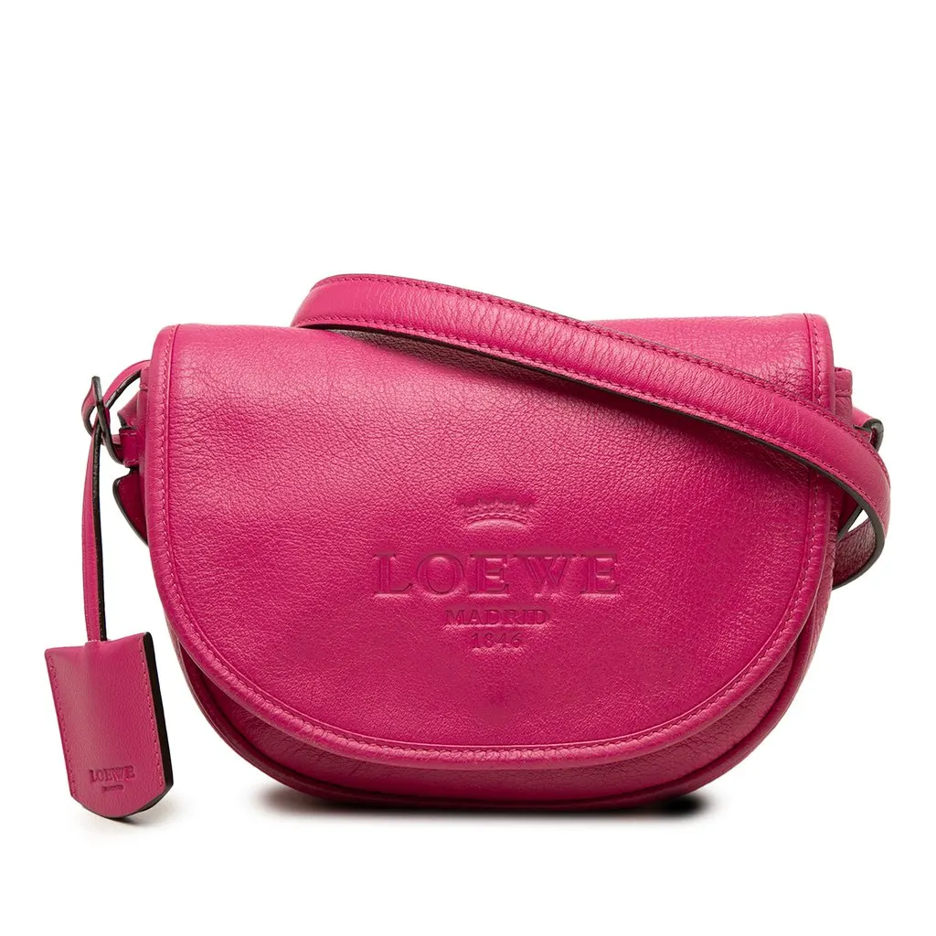 Loewe Leather Heritage Crossbody Pink Leather Good - Front View