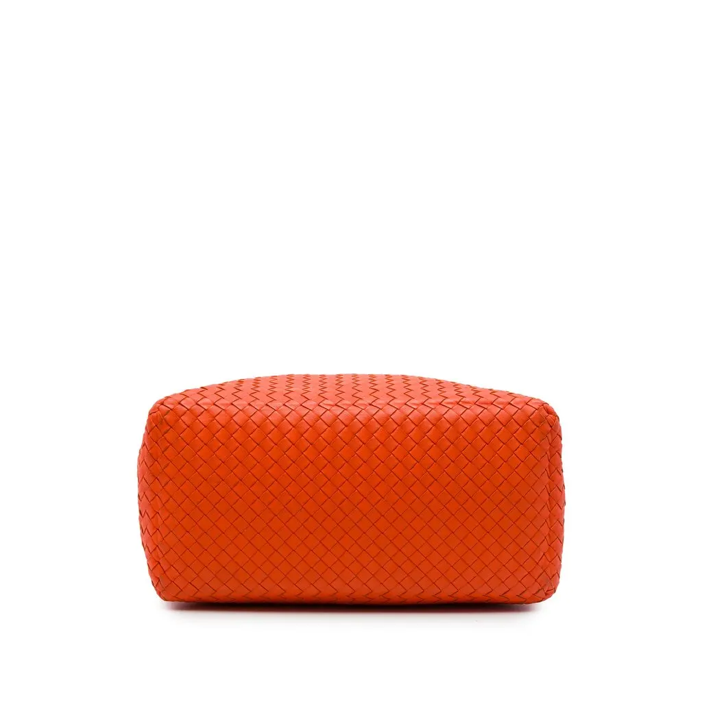 Bottega Veneta Nappa Intrecciato Brick Tote Orange Leather Good - Inside View
