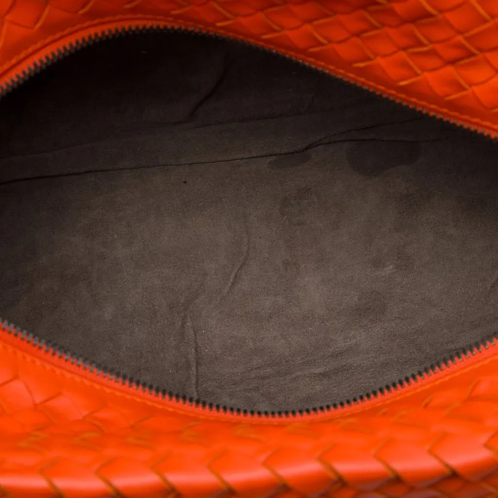 Bottega Veneta Nappa Intrecciato Brick Tote Orange Leather Good - Model View