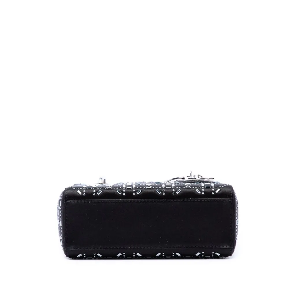 Dior Mini Satin Cannage Crystal Embellished Lady Dior Black Very good - Inside View