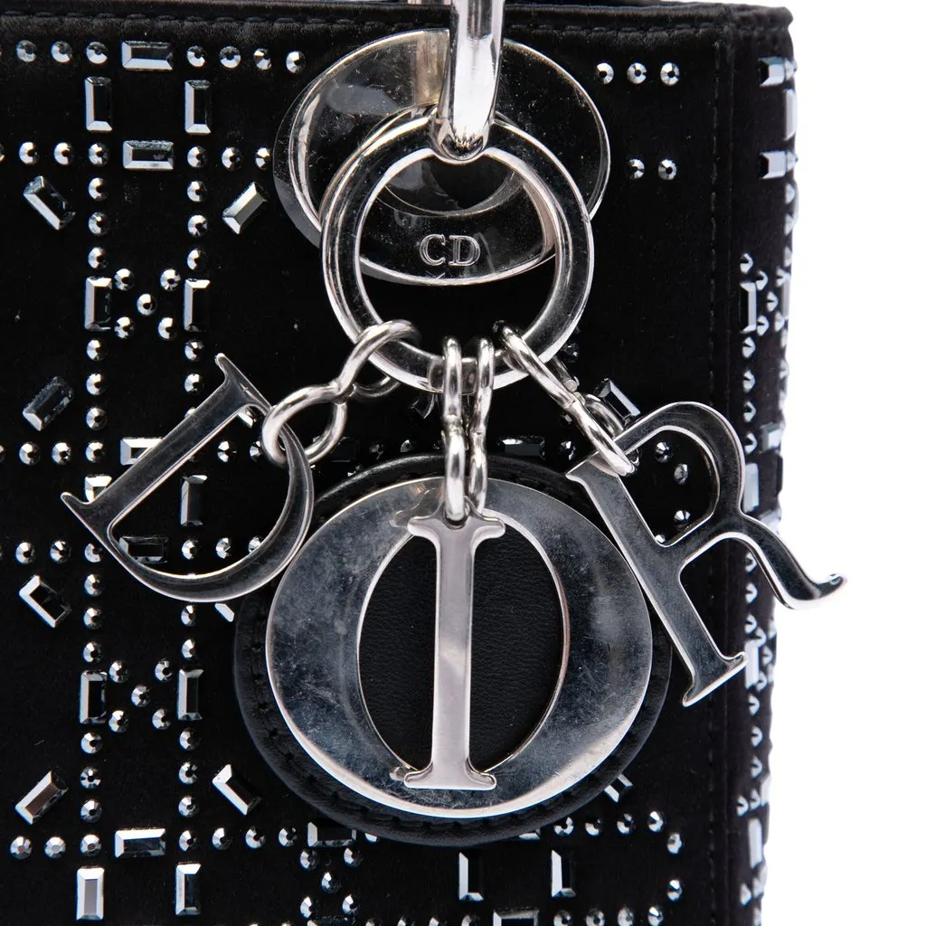 Dior Mini Satin Cannage Crystal Embellished Lady Dior Black Very good - Box View