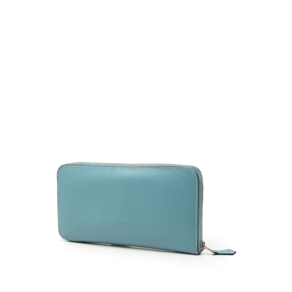 Hermès Epsom Azap Long Wallet Blue Leather Very good - Back View