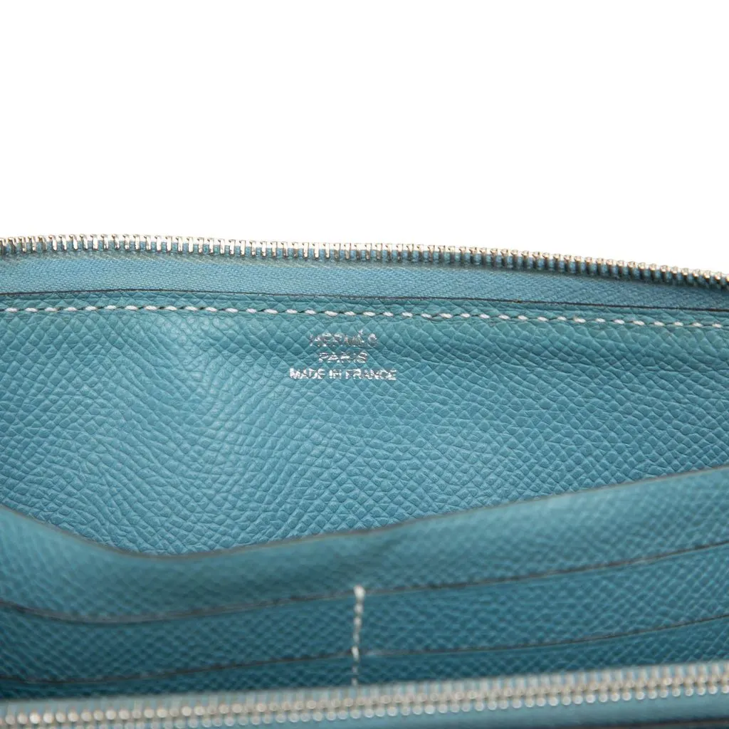 Hermès Epsom Azap Long Wallet Blue Leather Very good - Box View