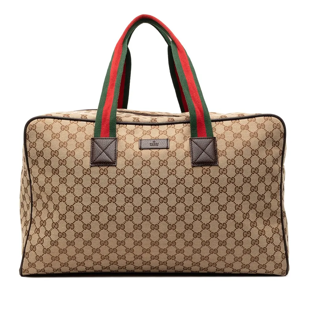 Gucci GG Canvas Web Travel Bag Beige Very good - Front View