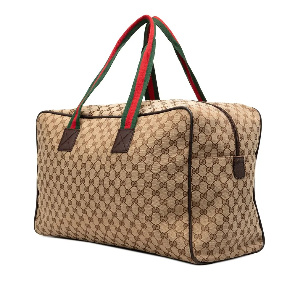 Gucci GG Canvas Web Travel Bag Beige Very good - Back View
