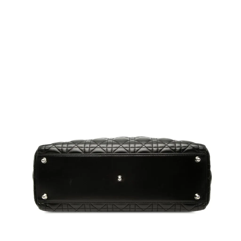 Dior Large Lambskin Cannage Lady Dior Black Leather Very good - Inside View