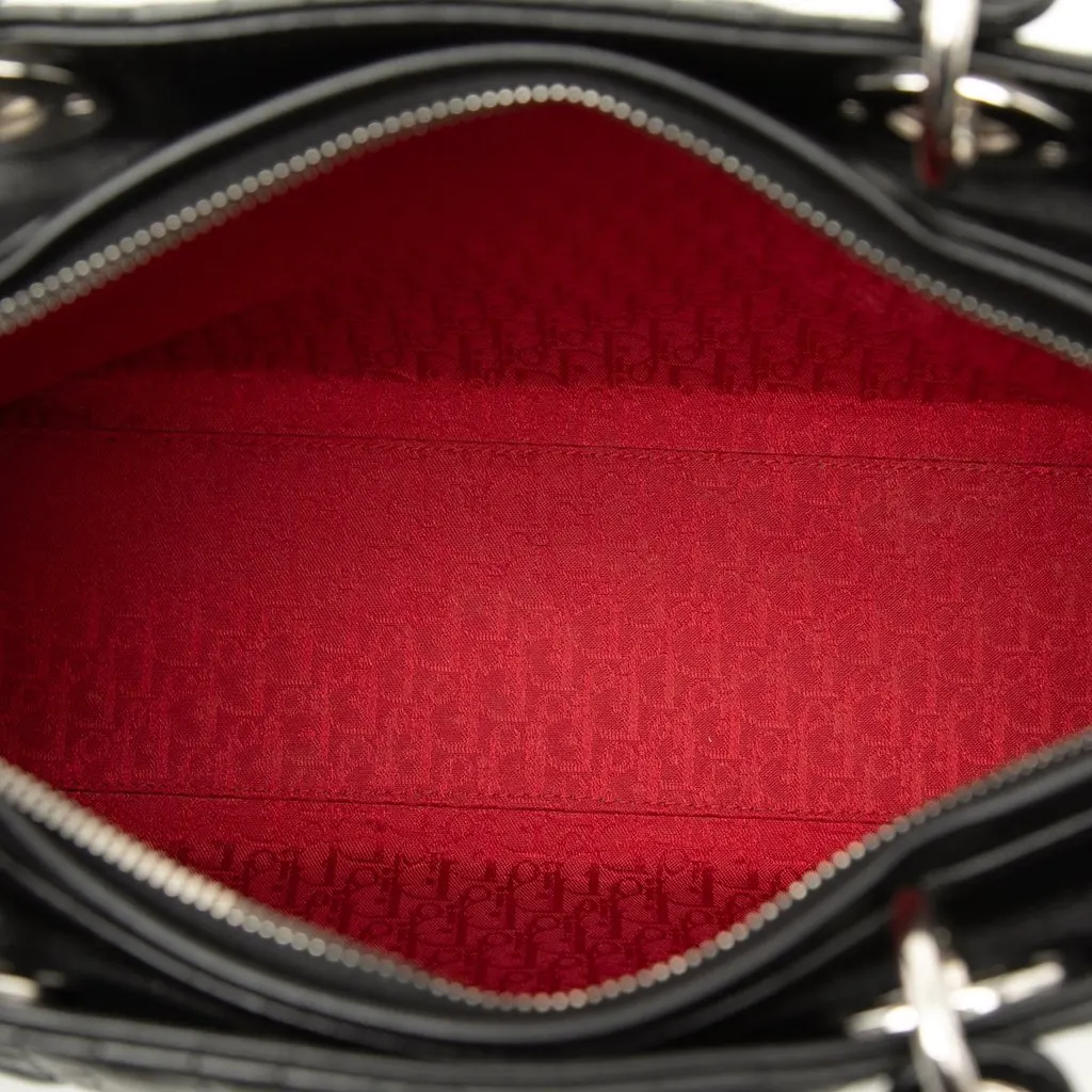 Dior Large Lambskin Cannage Lady Dior Black Leather Very good - Model View