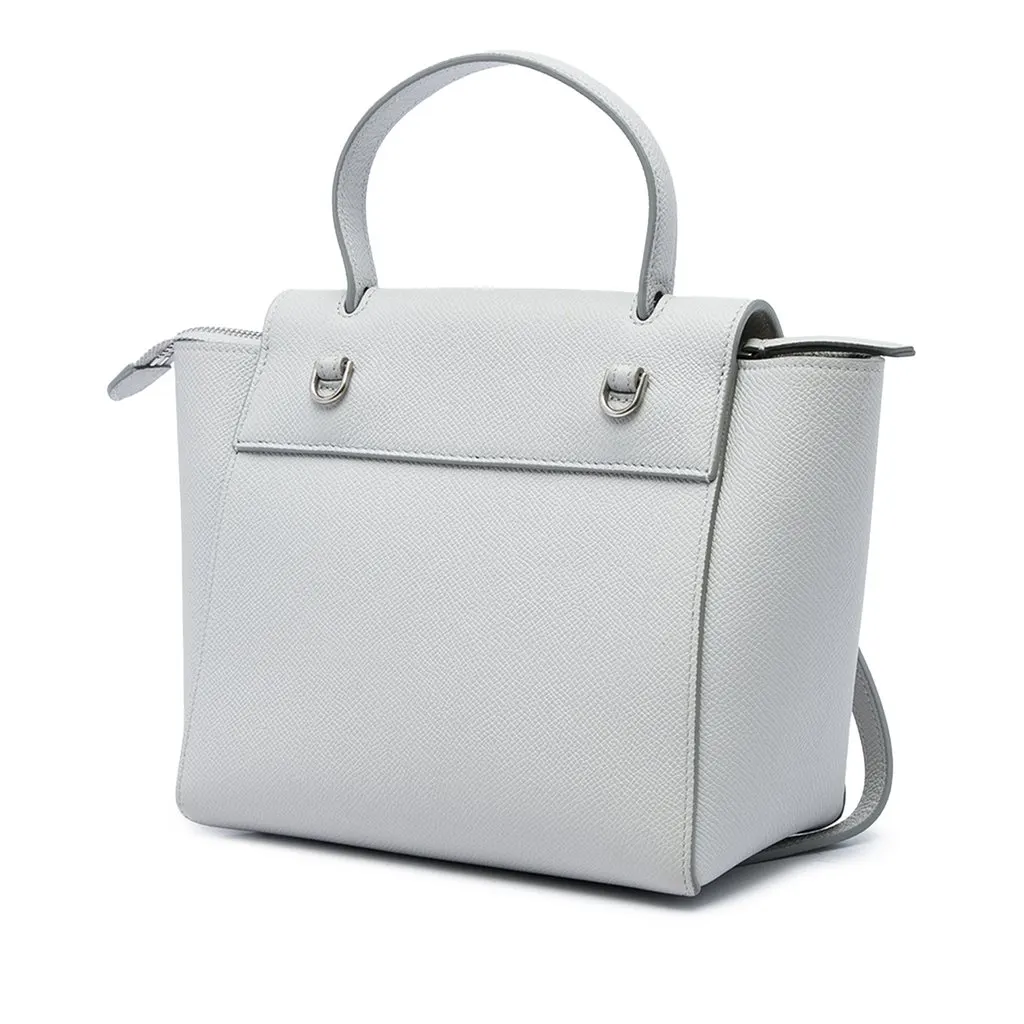 Celine Nano Grained Calfskin Belt Bag Grey Leather Good - Back View