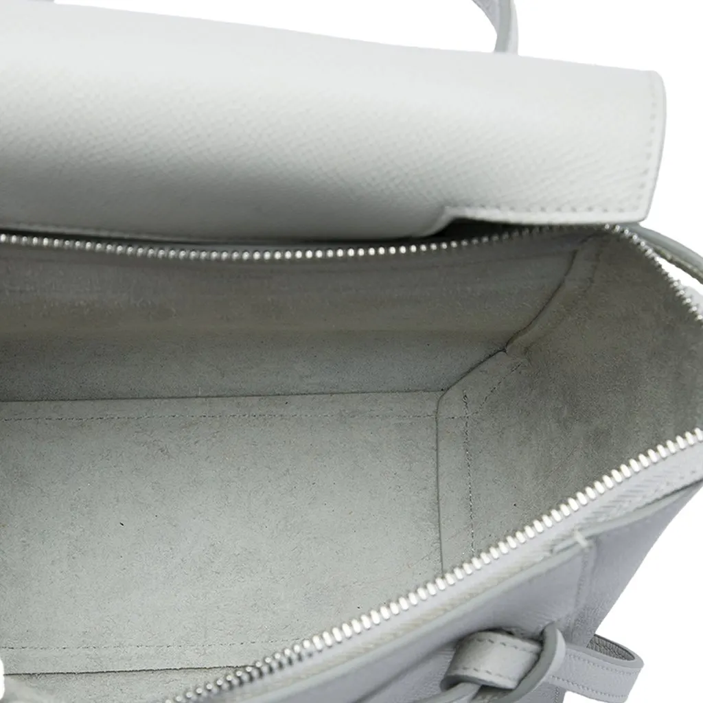 Celine Nano Grained Calfskin Belt Bag Grey Leather Good - Model View