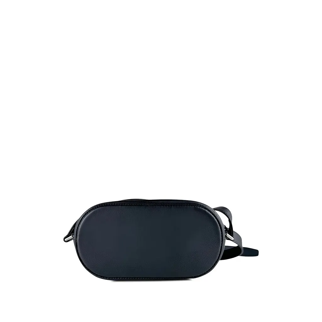 Salvatore Ferragamo Calfskin Double Gancini Crossbody Black Leather Very good - Back View